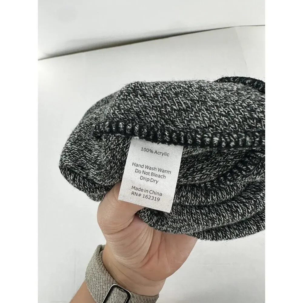 Wren Men’s Hat Beanie Marked Yarn Grey One Size Double Layer 12 Gauge Knit New​